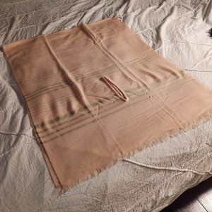 NWT J. Crew pink/grey wrap with fringe, 30 x 74"